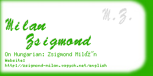 milan zsigmond business card